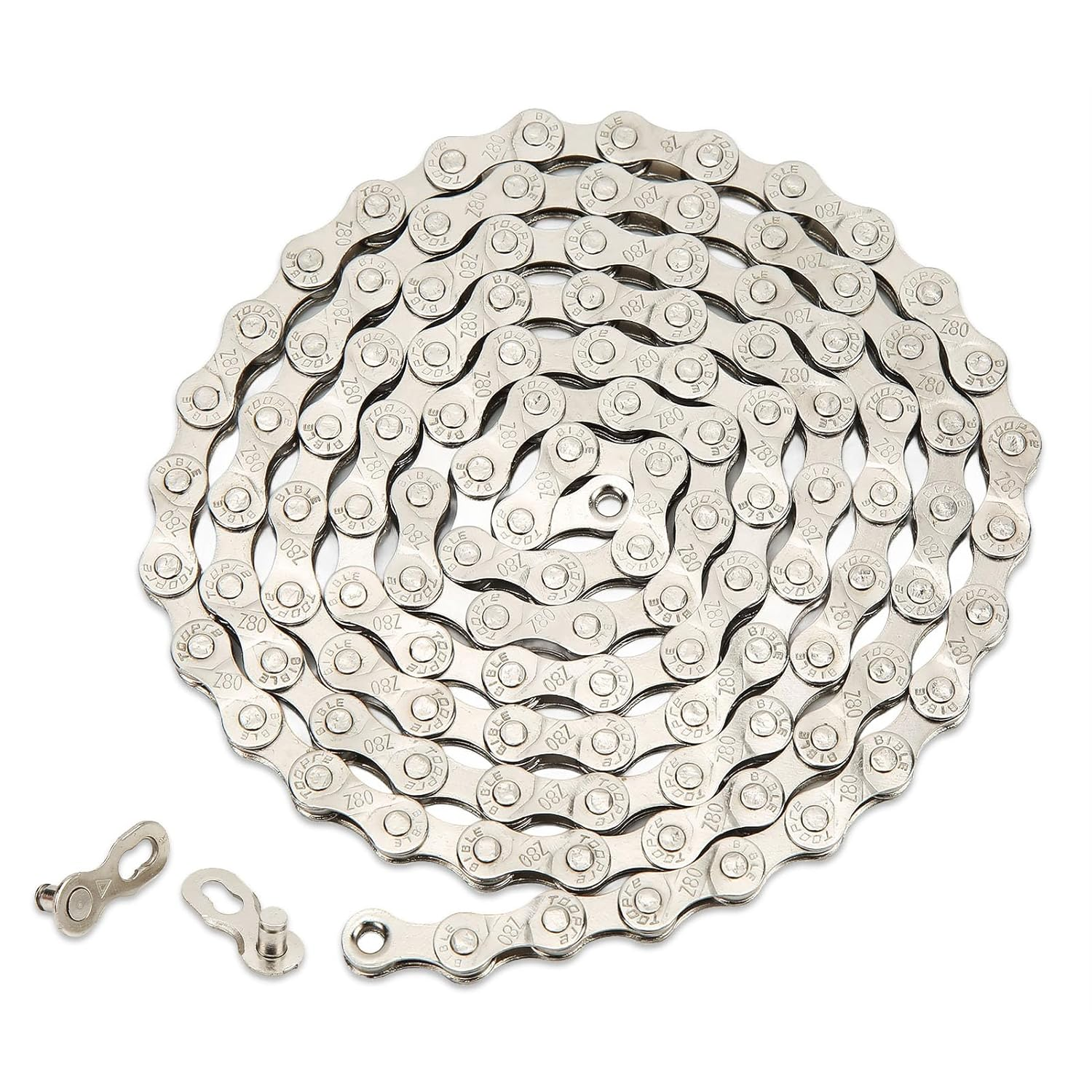 Omabeta 1PCS 8 Speed Bike Chain with Double Bridge Design for 6/7/8/18/21/24 Speed Road Folding Bike,116 Links,6.1Mm 0.24In Shaft Length,Bike Repair Accessory image number 2