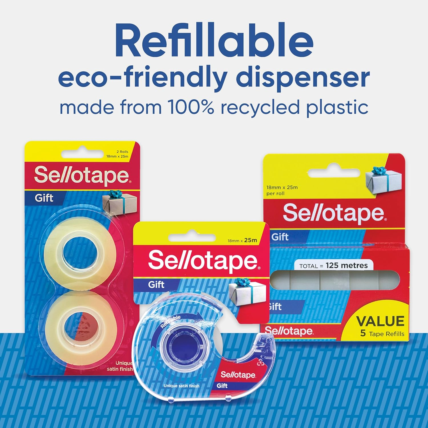 Sellotape&reg; Gift Tape with Dispenser, Semi-Matt Finish for Seamless Wrapping, Ideal for Gifts, Office & Home Use, Long-Lasting Adhesive 18Mm X 25M Roll image number 4