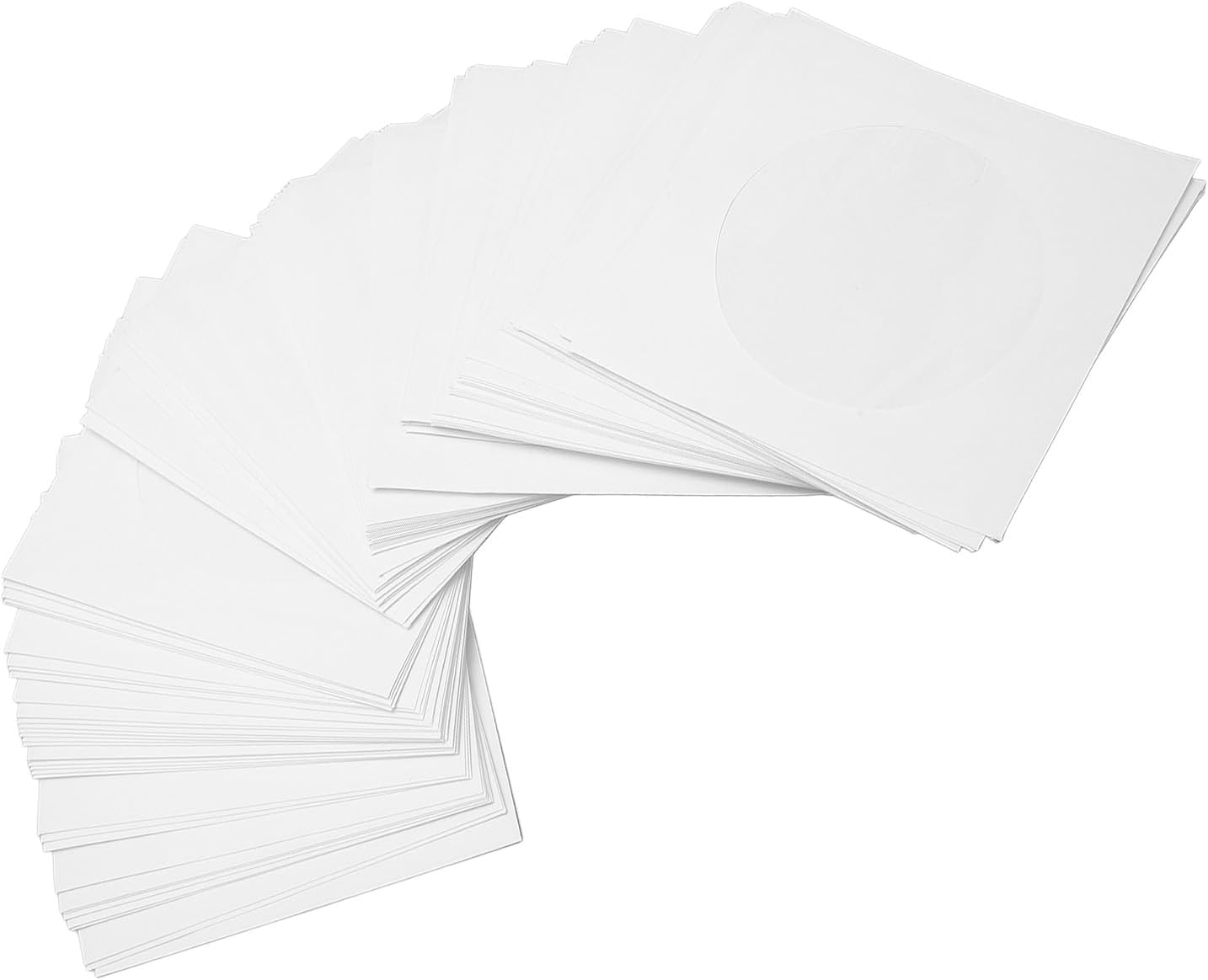 100Pcs CD DVD Sleeves, 100 Pack Maxtek Premium Thick White Paper for 8Cm CD DVD Disc, CD DVD Sleeves Envelope with Clear Window Cut Out and Flap image number 2