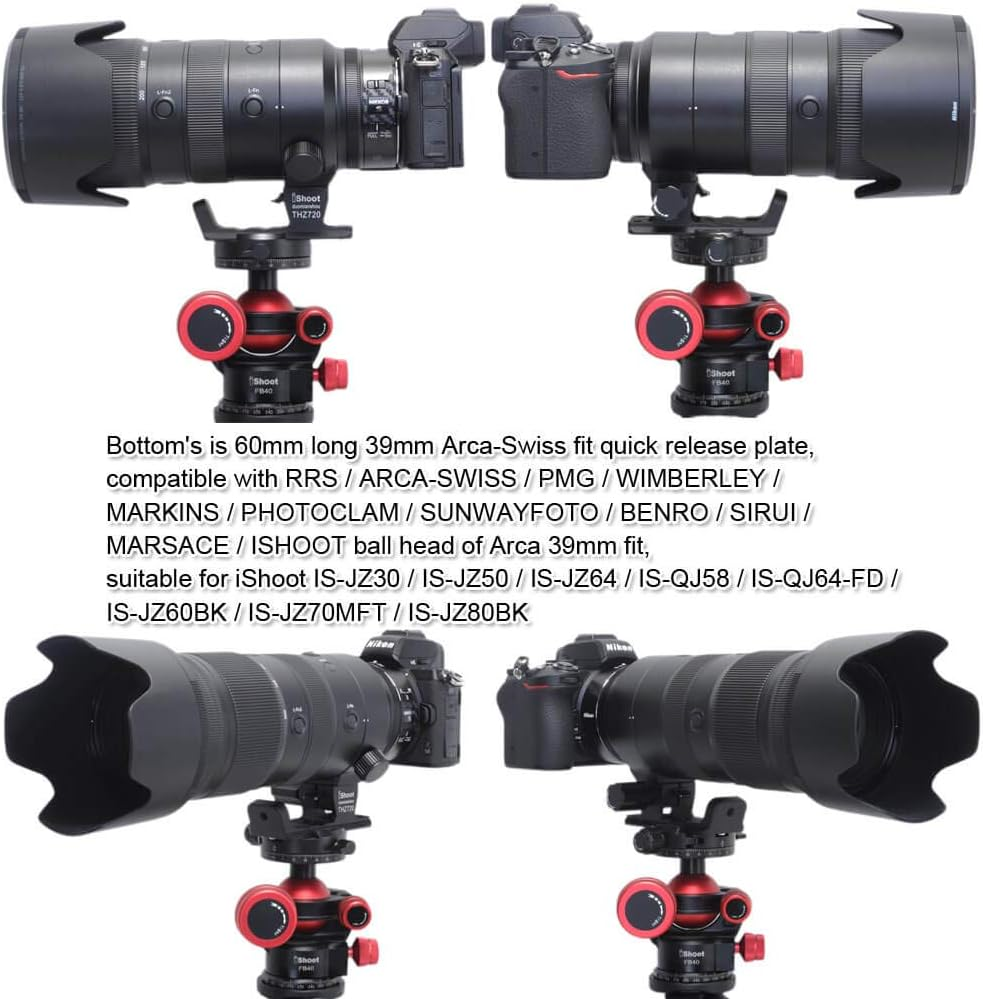 Ishoot Metal Lens Collar Foot Stand Tripod Mount Ring Base Compatible with Nikon Nikkor Z 70-200Mm F/2.8 VR S, Lens Support Holder with Arca Fit Dovetail image number 3