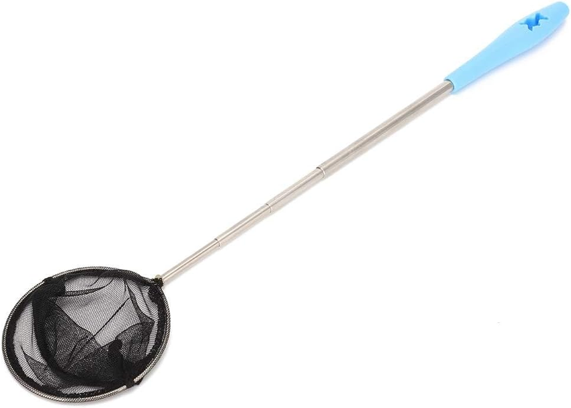 Aquarium Fine Mesh Net for Small Fish & Shrimp, Stainless Steel Extendable Fishing Net with Long Handle, round Fish Tank Skimmer Net for Aquascaping image number 3