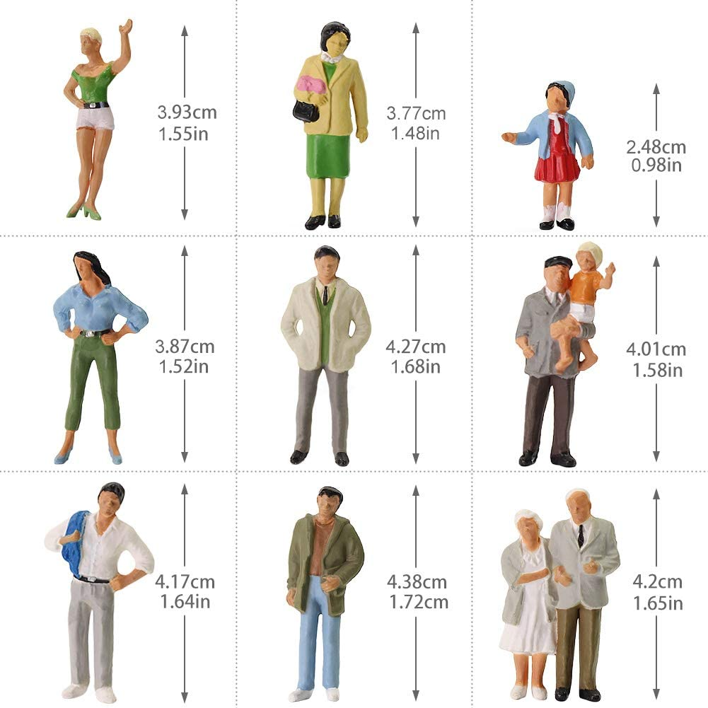 O Gauge Figures All Standing 1:43 O Scale Model Trains Passengers 30 Different Poses People Model Railway for Miniature Scenes image number 3