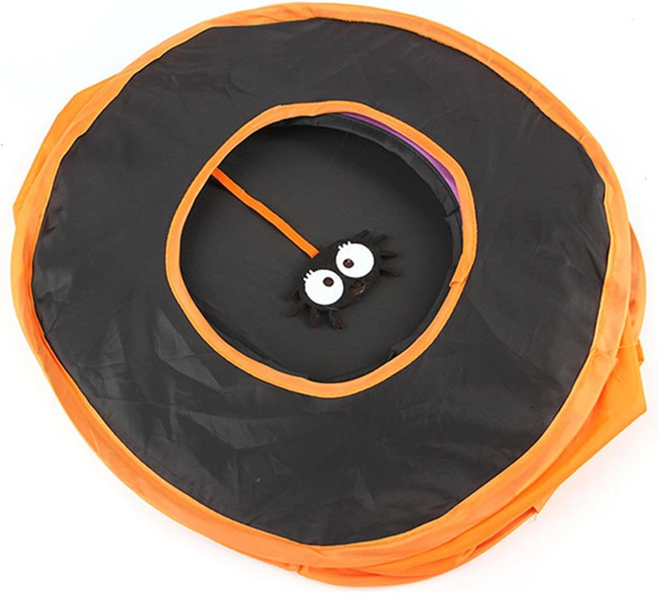 Indoor Cat Toys - Halloween Cat Tunnel Toys Set - Halloween Folding Square Channel Cat Toy Box, Kitten Accessories Cat Feather Wand Ball Toys for Indoor