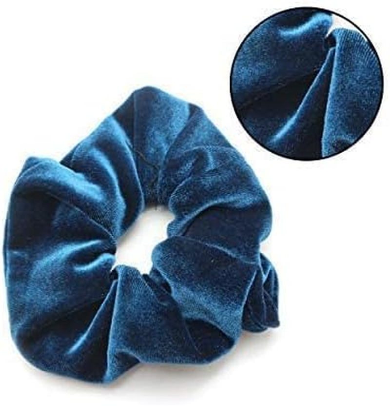 Dofash 3 Pieces Excellent Velvet Traceless Beauty Thermal Twisters Hair Scrunchies Various Colours with Delicate Bag for Women (Blue + Claret Red + Dark Green) image number 5