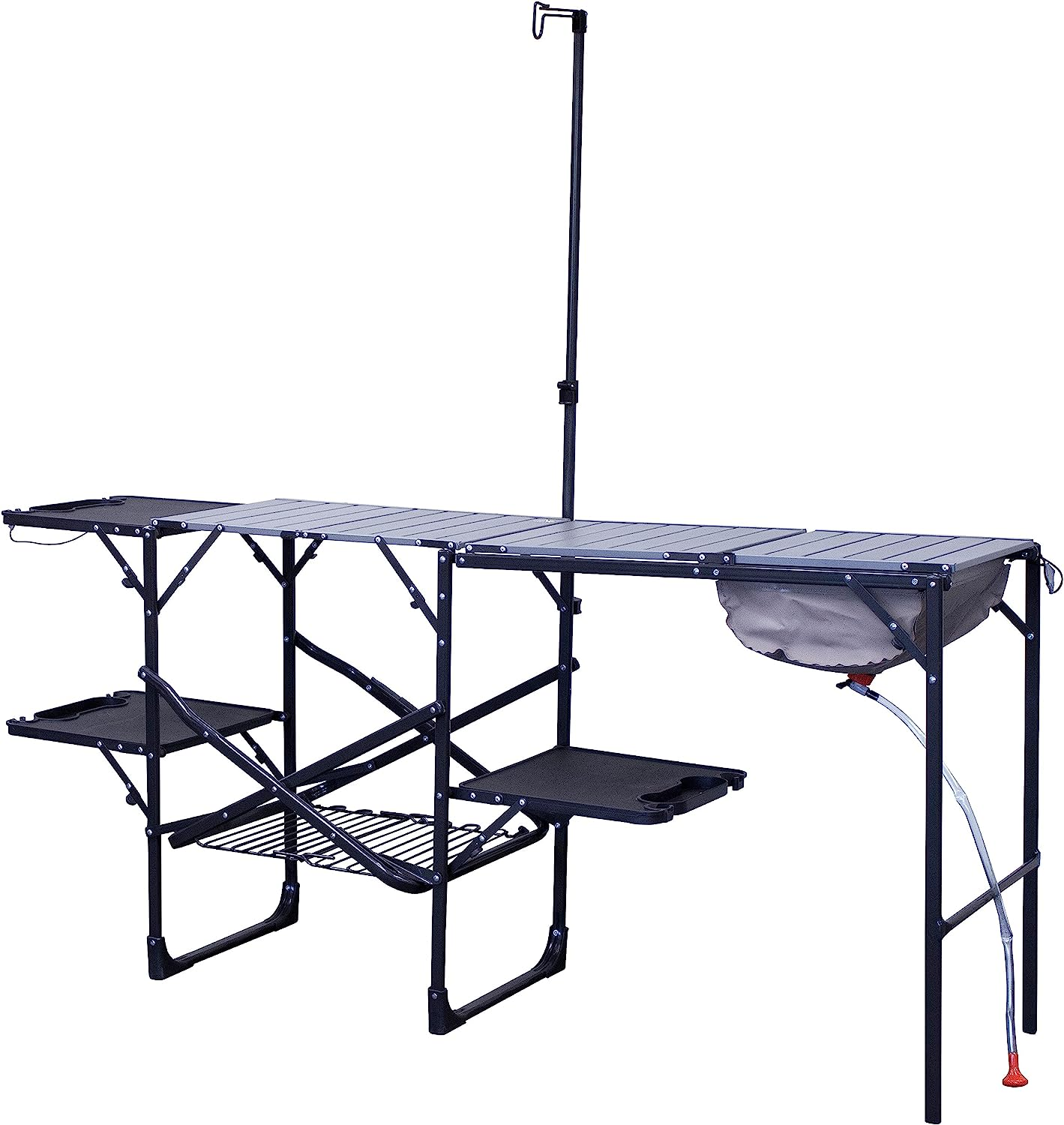 GCI OUTDOOR Master Cook Station | Portable Folding Kitchen Table with Soft Shell Sink, Heat Resistant Tabletop & Telescoping Lanter Pole, Perfect for Camping Trips image number 3