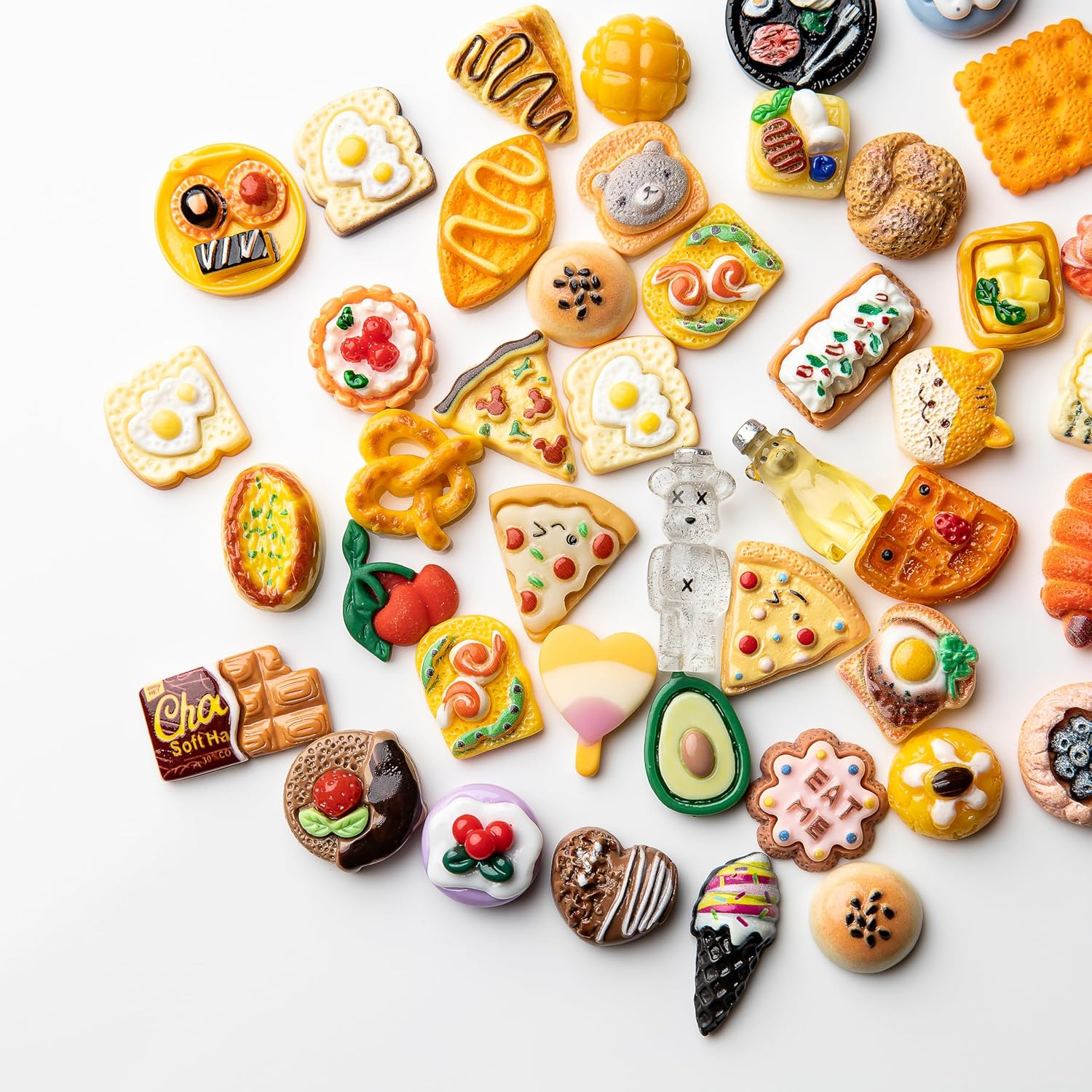 Slime Charms Food Cute Set - Mixed Lot Assorted Food Resin Flatback Cute Sets for DIY Crafts Making,Decorations,Scrapbooking,Embellishments,Hair Clip 80Pcs image number 5