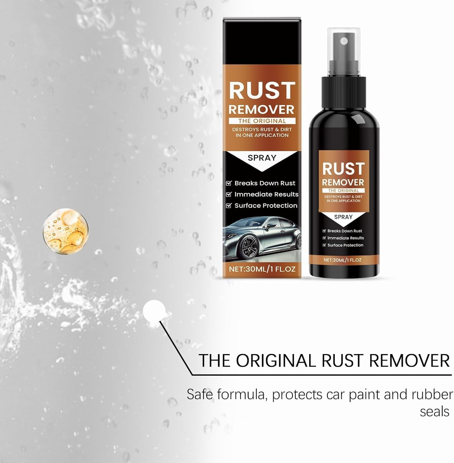 2 PCS Nexa Rust Remover Spray, Nexa Car Scratch Remover,30Ml Iron Stain Cleaner,For Heavy Duty Rust Dissolver for Metal, Tools, Cars, Chains（30Ml） image number 4