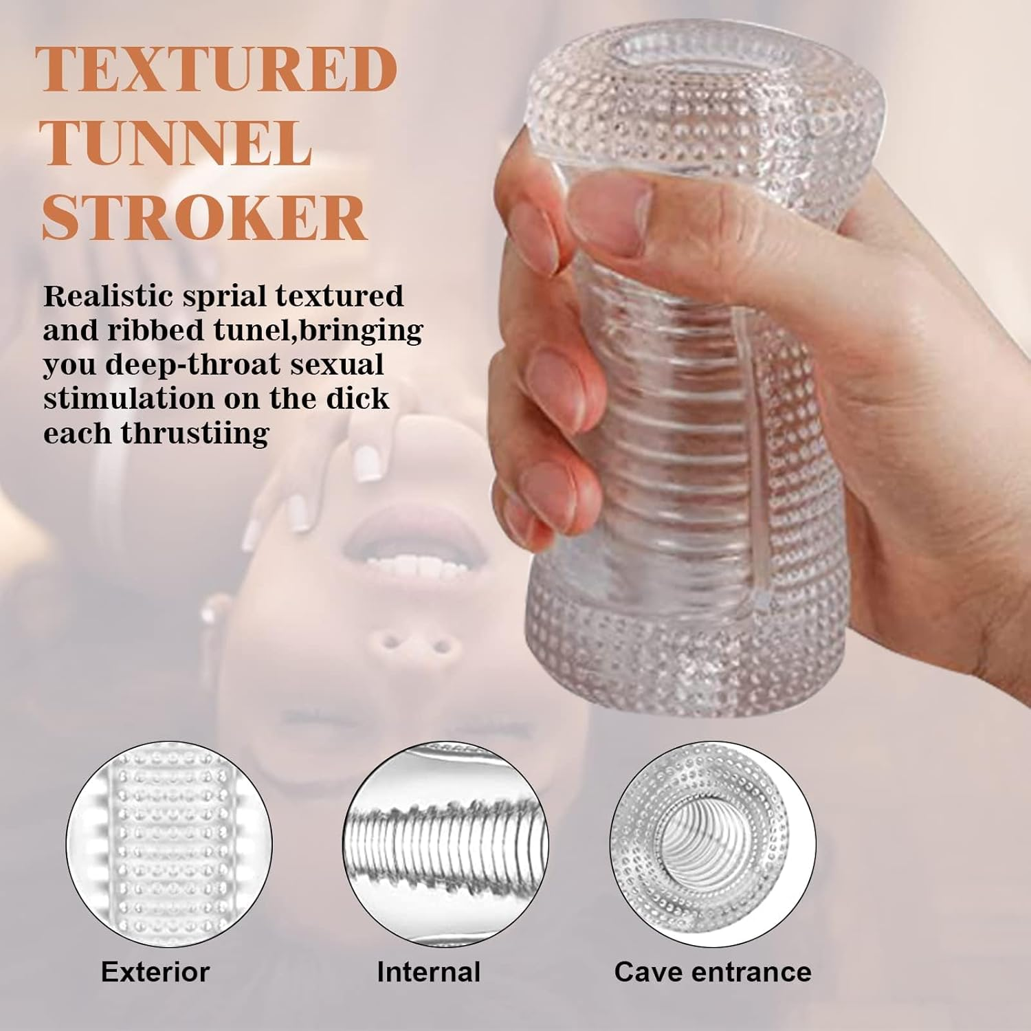 Murmrr Male Masturbator Sex Toys for Men, Portable Pocket Pussy Stroker with Vagina Textured Blowjob Penis TPE Masturbation Sleeve for Males