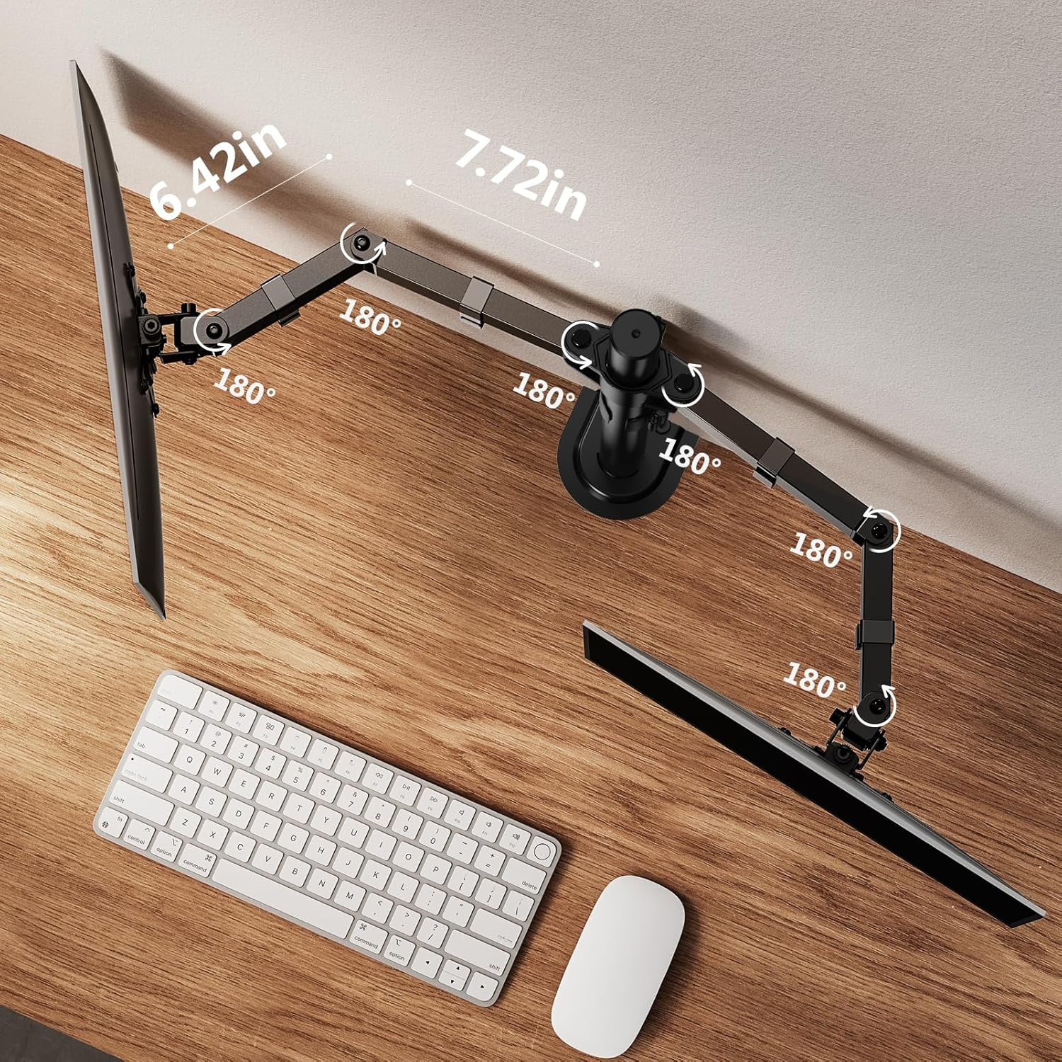 Ergear Dual Monitor Stand, Heavy Duty Adjustable Monitor Mount for 2 Screens up to 32 Inches, Supports 17.6 Lbs per Monitor Stand, VESA 75/100Mm, EGCM1 image number 2
