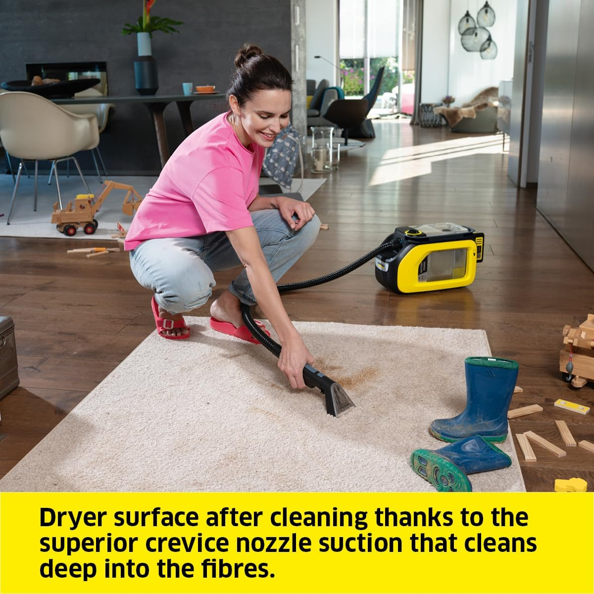 K&Auml;RCHER Spot Cleaner SE 3-18 Portable Battery Powered, Removes Tough Stains, Perfect for Cars, Carpets, Upholstery, Pet Stains, 18V 2.5AH Battery