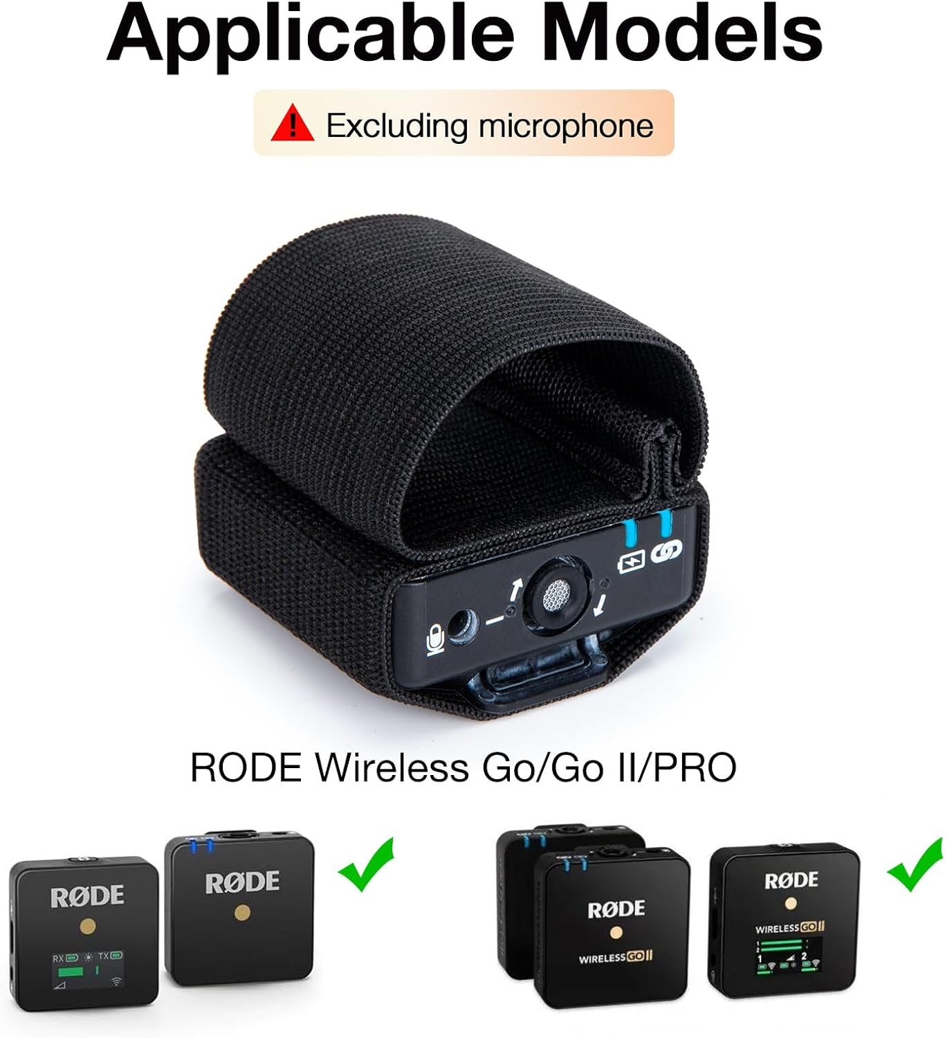 SUNMON Rode Hand Microphone Elastic, 2 PC Rode Elastic Sleeve, for Rode Wireless Go 2 - 2Pcs, Microphone Accessories image number 6