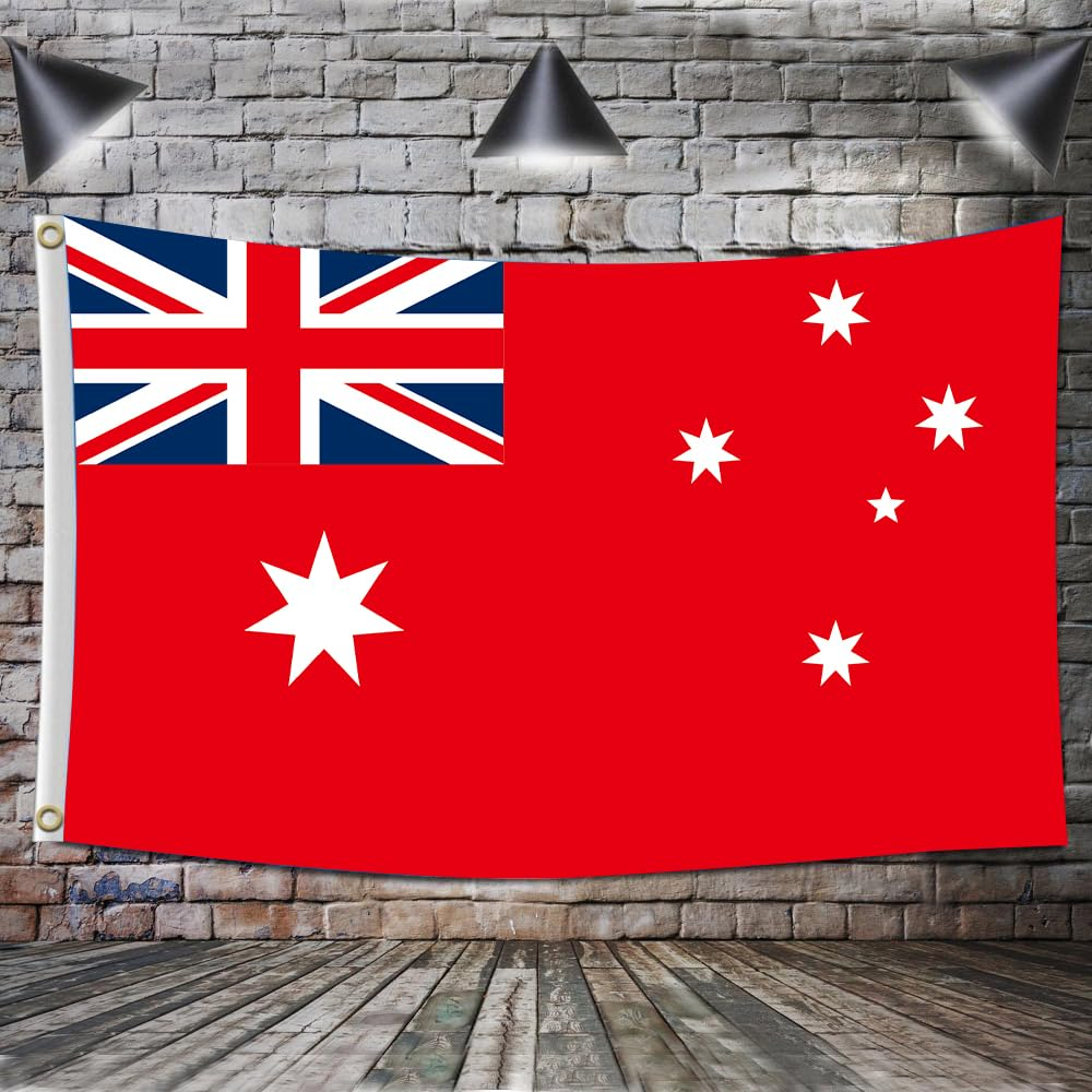 3&times;5 FT Large Australia Red Ensign Flag, 90&times;150 CM Big 100D Australian Outdoor Banner,Tiny Doube Side Printing Decor for Patio Garden with Brass Gromment image number 5