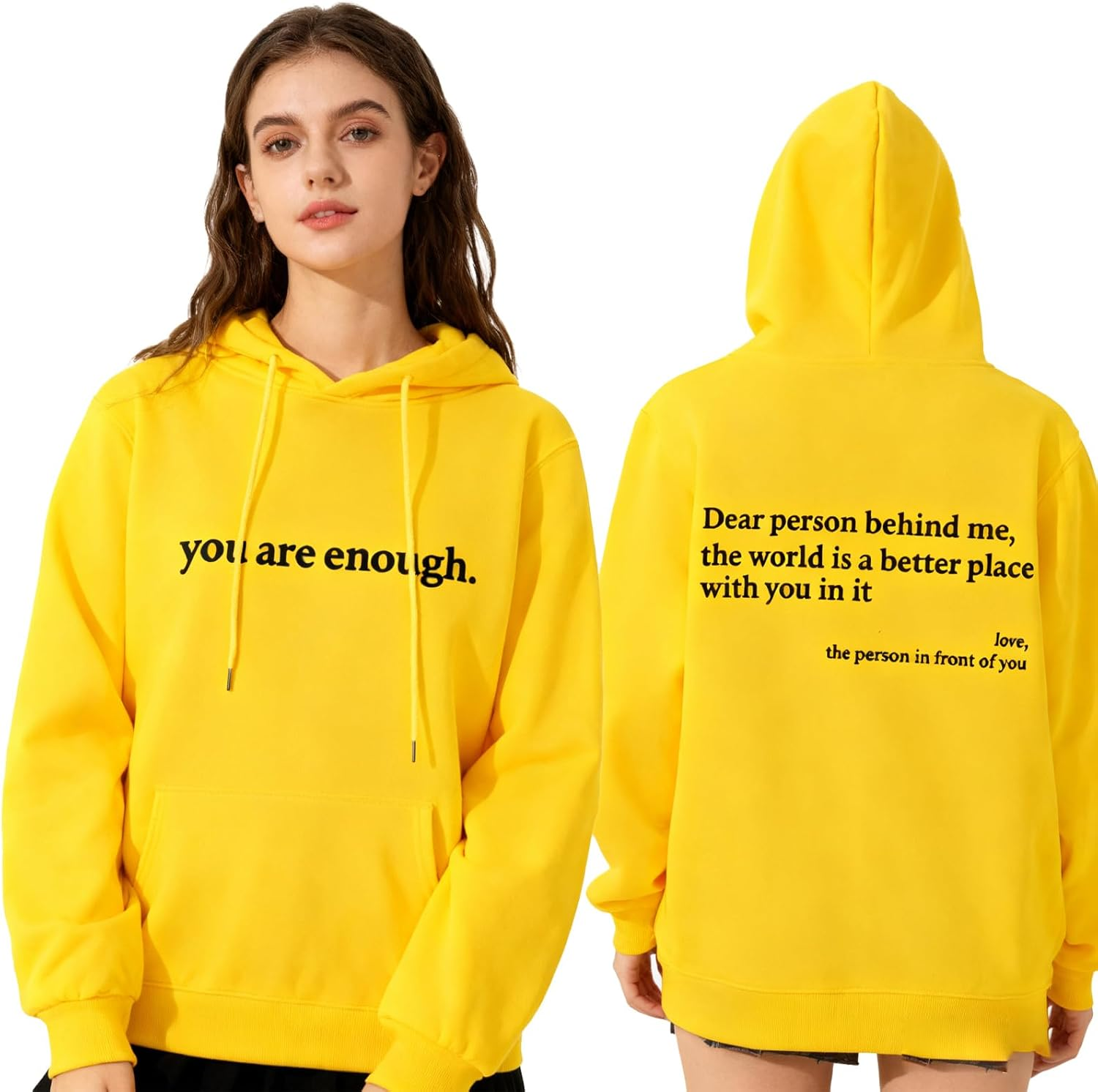 Dear Person behind Me Hoodie, You Are Enough Sweatshirt, Mental Health Hoodie, Fleece Lining, for Women & Men image number 6