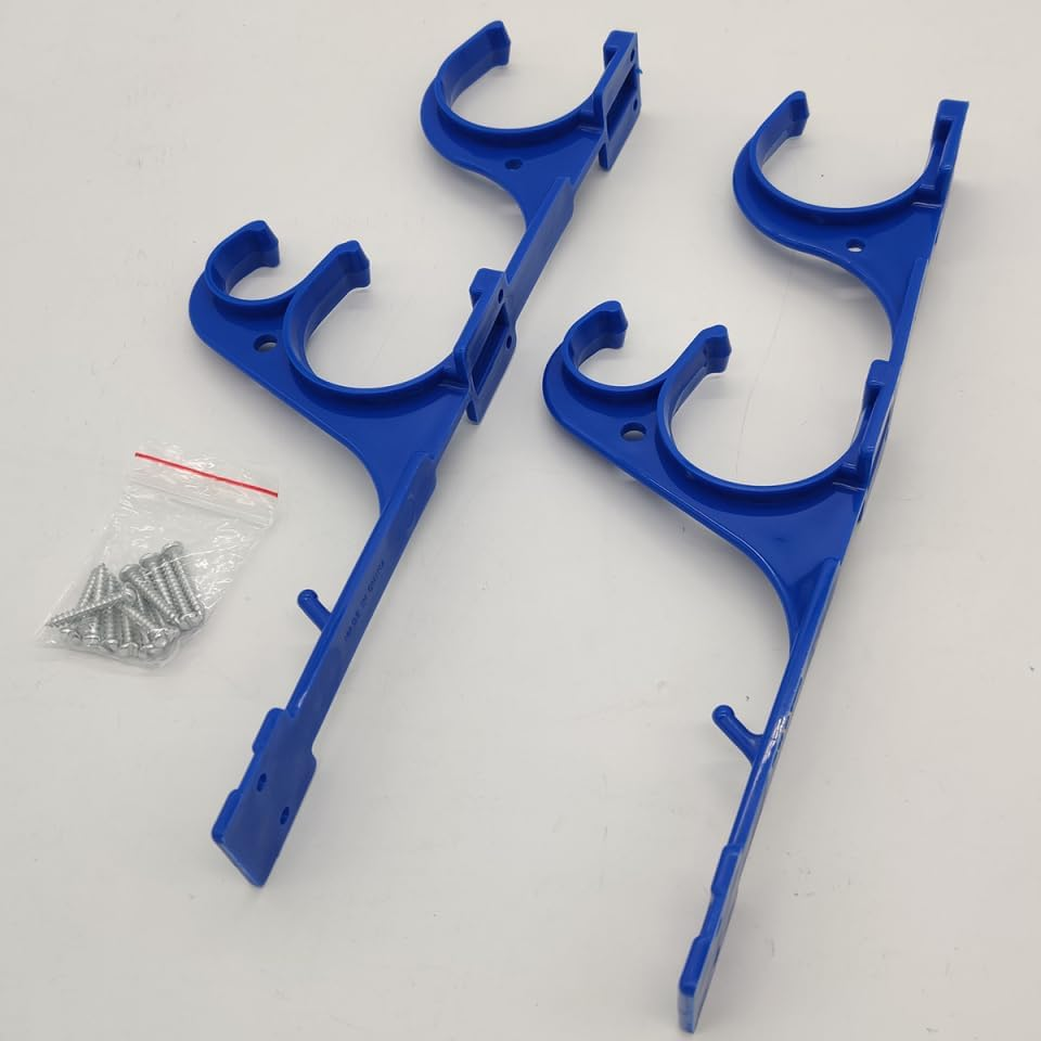 Kisangel 2Pcs Pool Pole Hanger, Plastic Pool Equipment Hook with Screws Cleaning Tools for Swimming Garden Telescopic Poles Fence Holder Supplies image number 4