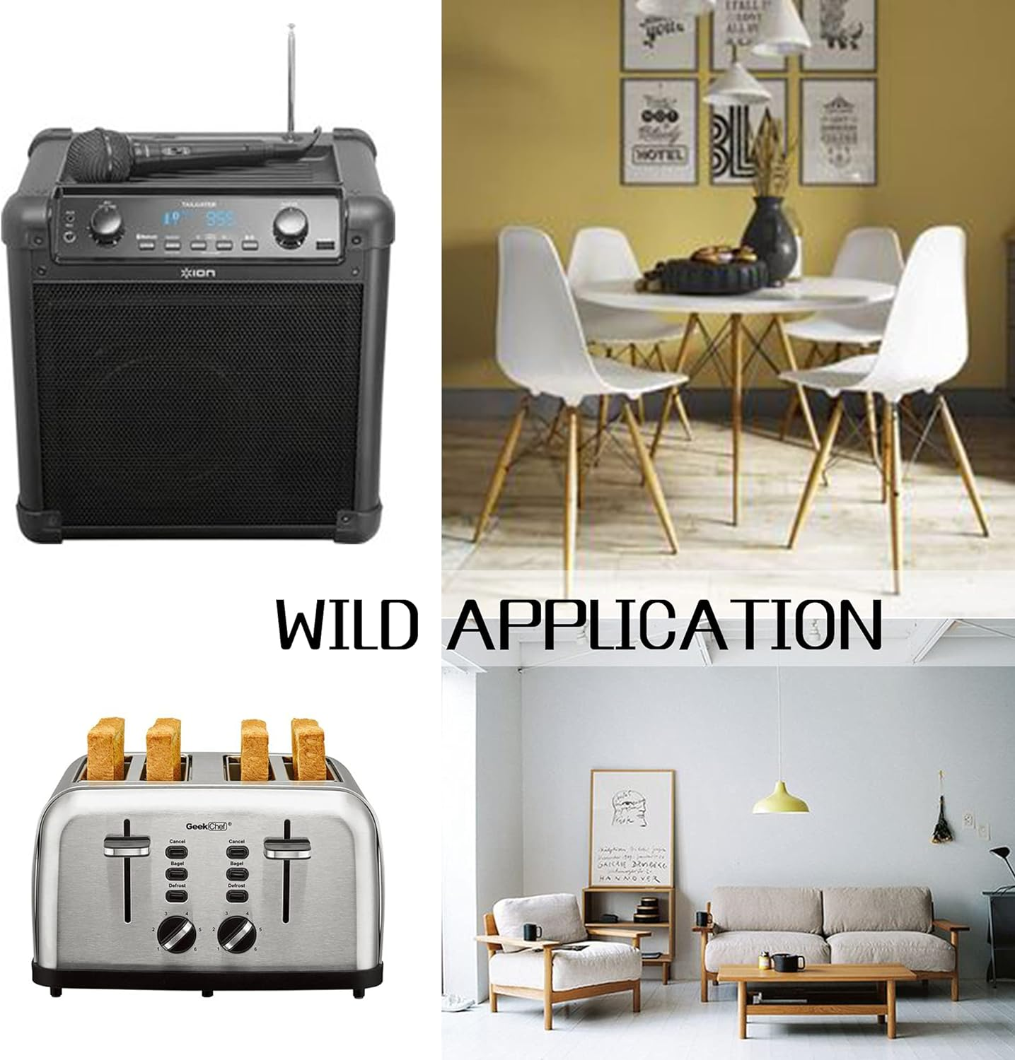 Cutting Board Feet with Stainless Screws, Black round Non Slip Rubber Feet for Cutting Board, Furnitrue & Electronics, 100 Pack