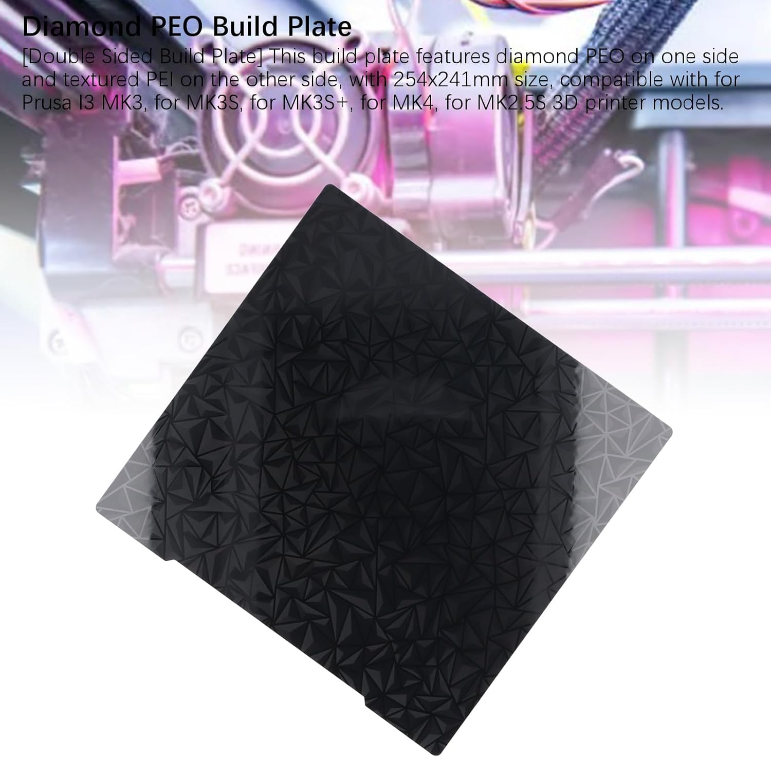Build Plate, Double Sided Build Plate PEO PEI Build Plate, 254X241Mm, PEI Sheet 3D Printer Platform for MK3 MK3S MK4 MK2.5S, Widely Compatible, 3D Printer Accessories image number 5