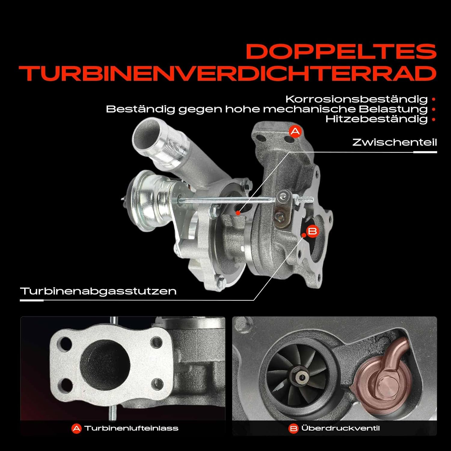 Frankberg 1 X Turbocharger Diesel Compatible with Nemo Box AA 1.4L 2008-2010 Nemo Estate 1.4L 2009-2010 Bipper AA 1.4L 2008-2024 Bipper Tepee 1.4L 2008-2024 Replace# 9661557 480 image number 1