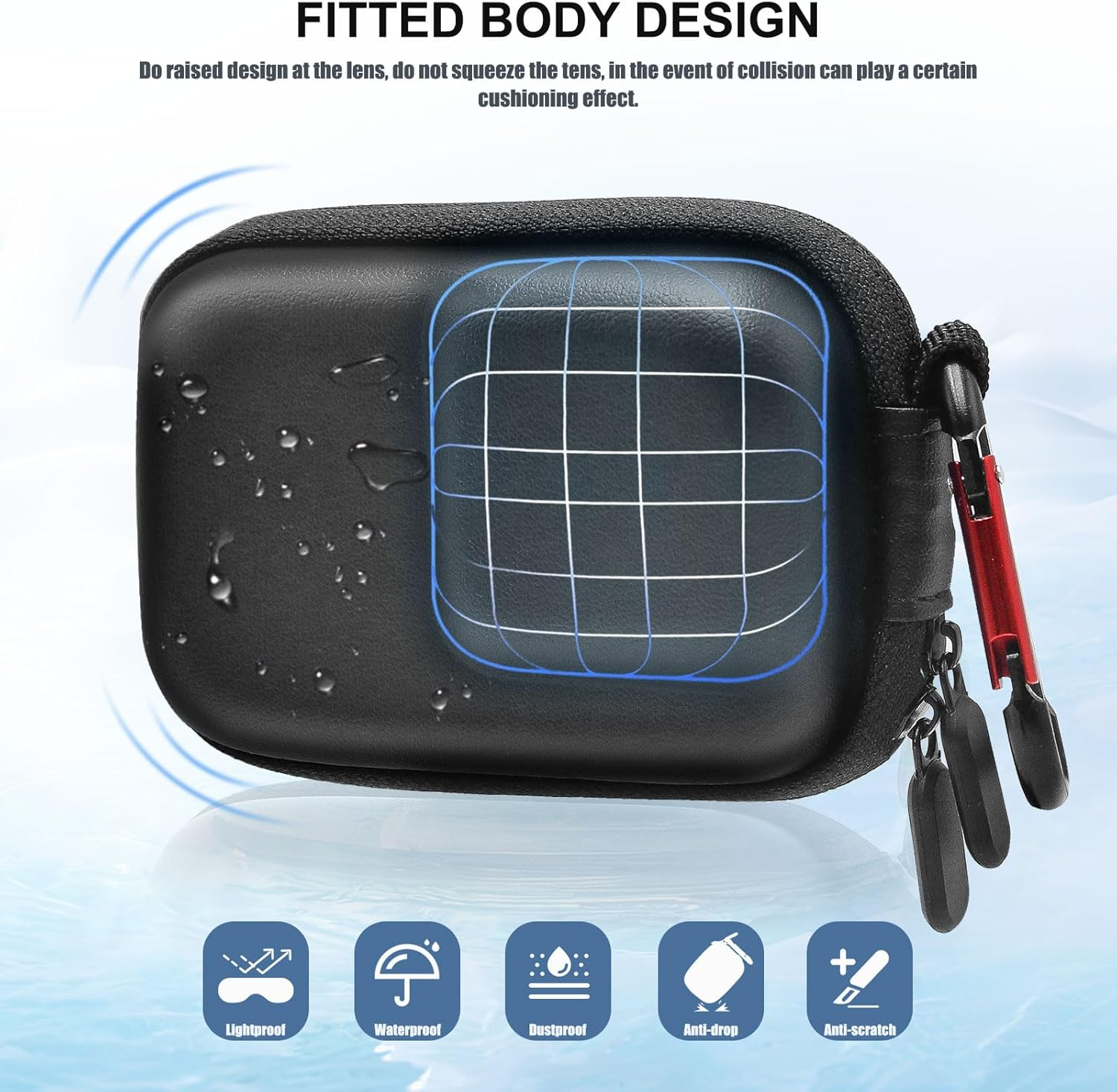 Veftsvy DJI Osmo Action 5 Pro Case Kit, Carrying Case, 9H Screen Protector, Silicone Lens Cap - Shockproof, Scratch-Resistant, Dustproof, All-Round Protection for Osmo Action 5/5Pro Camera image number 2