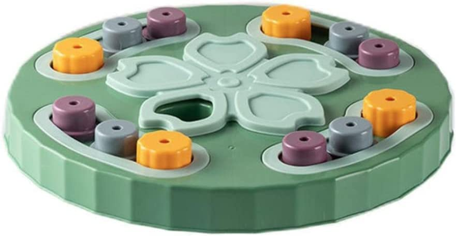 Paw Puzzlers Advanced Dog Puzzle, Enrichment Toy, Treat Puzzle, Dog Interactive Food Toy (Pink, Geometric)