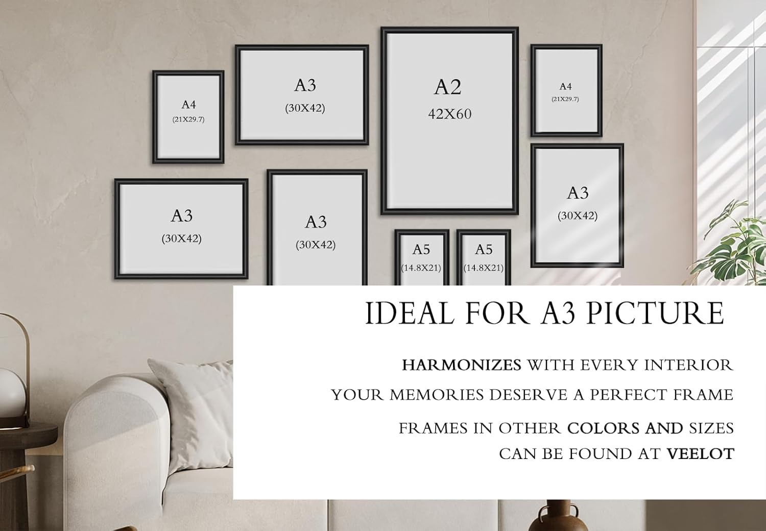 Picture Frame, Aluminium Photo Frame, Classic Minimalist Certificate Frame with Plexiglass, for Wall Mounting and Home Decoration image number 7