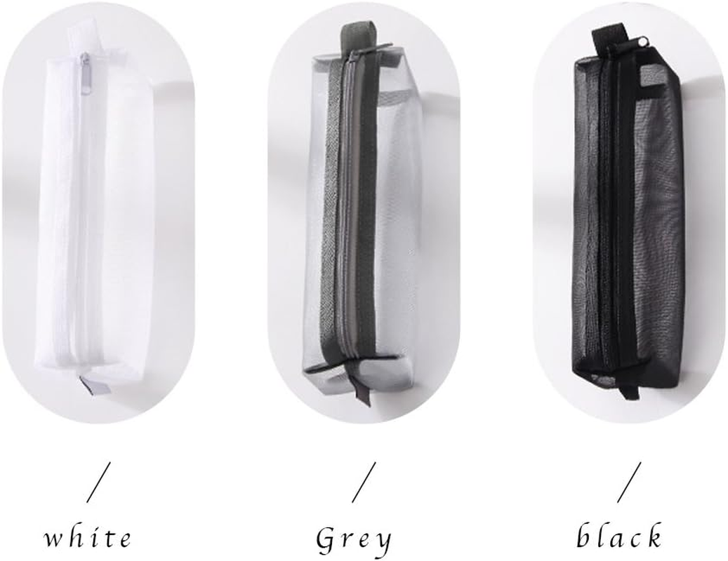 Kinhshion Mesh Pen Bag Pencil Case Makeup Tool Bag Storage Pouch Purse image number 1