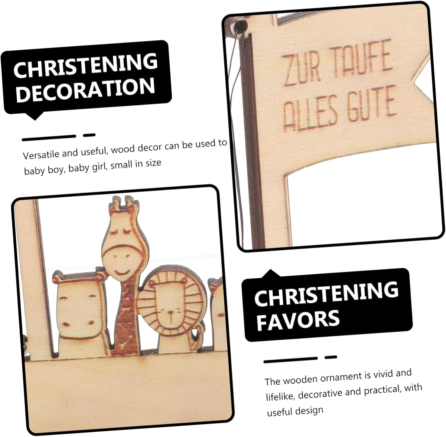 Toyvian Wooden Decor Money Clip Ark Design Baptism Favors Birthday Souvenir Christening for Boy Girl image number 6