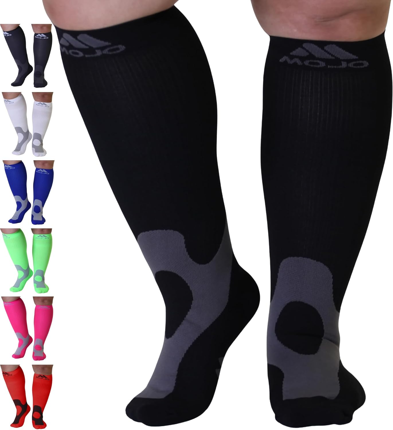 Mojo Coolmax Recovery & Performance Sports Compression Socks Triathlete Compression Socks - Unisex (5X-Large, Navy) image number 5