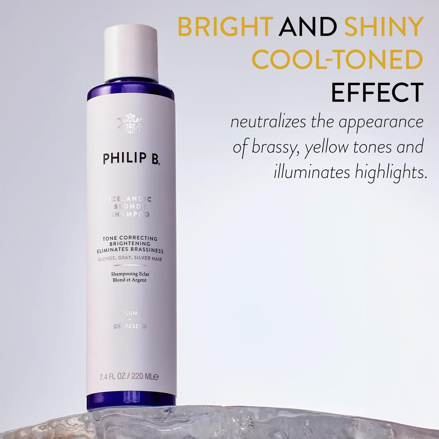 Philip B Icelandic Blonde Shampoo (Tone Correcting Brightening Eliminates Brassiness - Blonde, Gray, Silver Hair) 220Ml image number 1