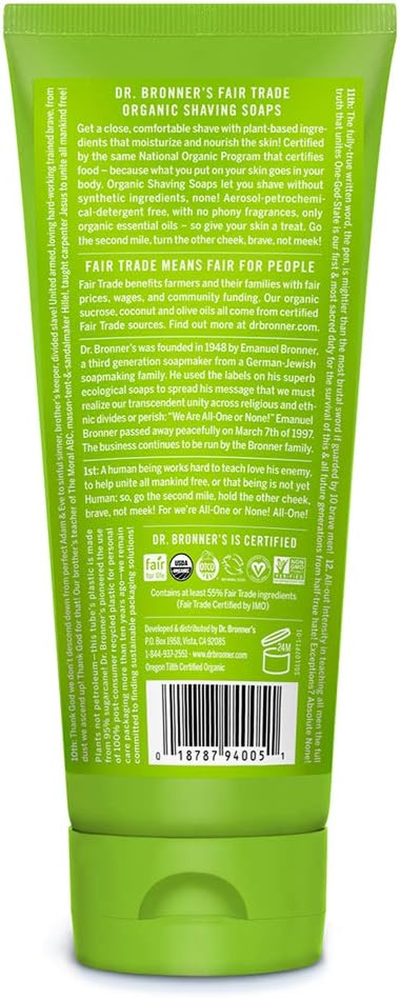Dr. Bronner Magic Organic Shaving Soap Gel Lemon 210Ml Liquid image number 2