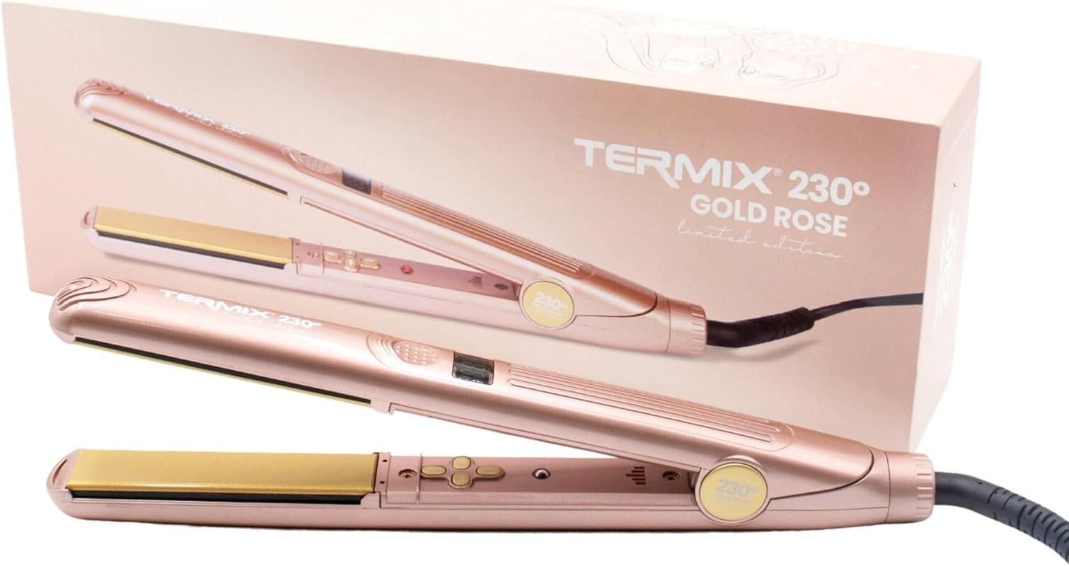 Termix Professional Iron 230&ordm; Gold Rose Limited Edition, Ceramic and Tourmaline Plates, Ionic and Nanotechnology, Digital Temperature Controller, Perfect Finish image number 1