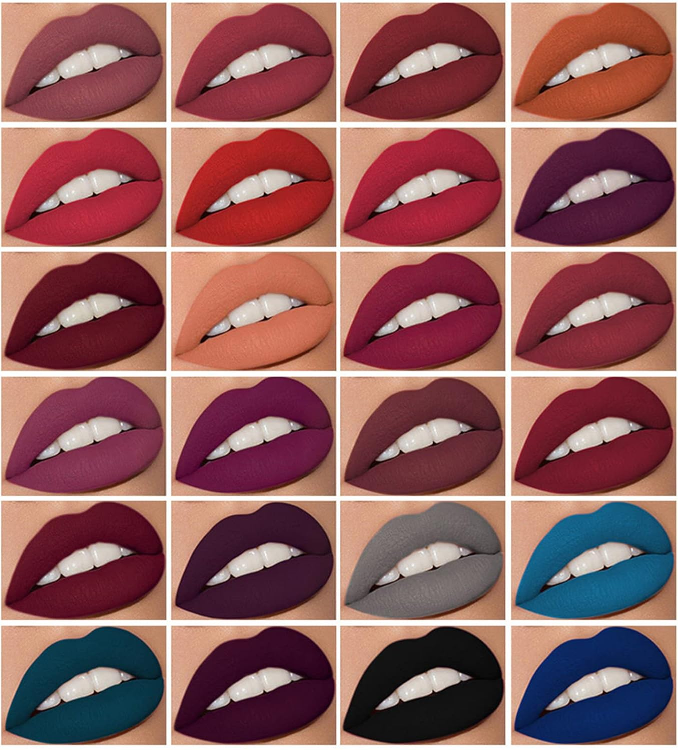 Fantasyday 24 Colours Matte Nude Tones Lipstick Set Waterproof Durable Liquid Lip Gloss Women Lips Moisturising Lip Care Lipsticks Gift Set for Full Looking Lips image number 6