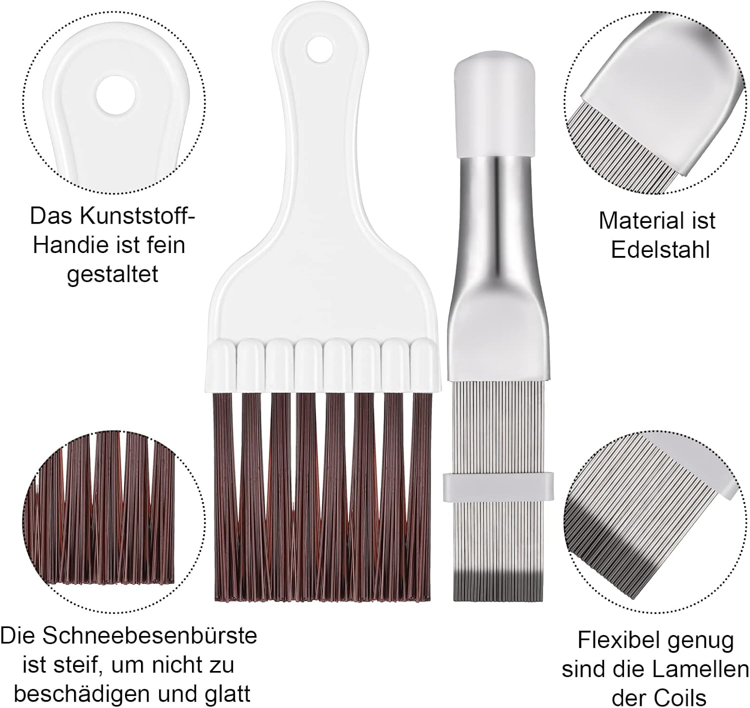 Tao Pipe 2 Pieces Air Conditioning Condenser Fin Comb, Fin Cleaning Brush, Air Conditioning, Fin Comb Spool Cleaning Whisk Brush, Metal Fin Evaporator Cooler Repair Tool