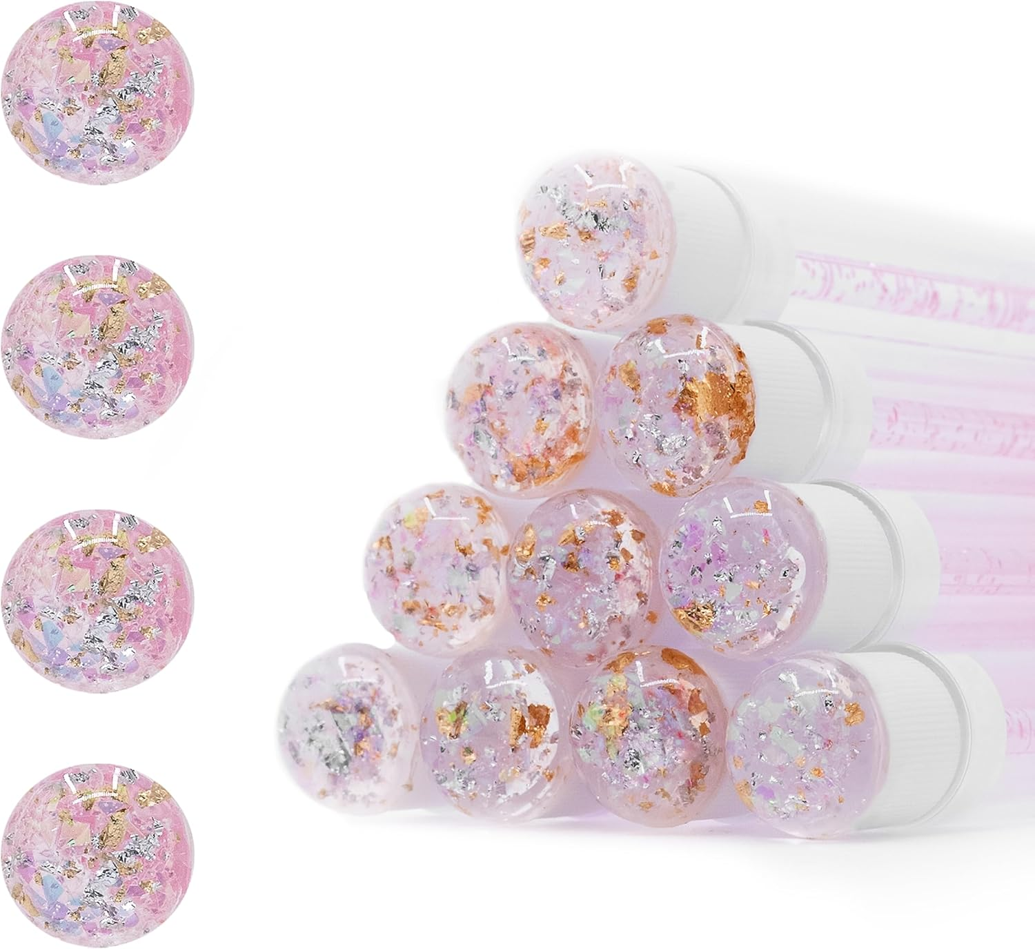 20-Piece Mixed Color Disposable Diamond Mascara Wands - Sanitary Tube Spoolies - Makeup & Eyebrow Applicator Kit image number 5