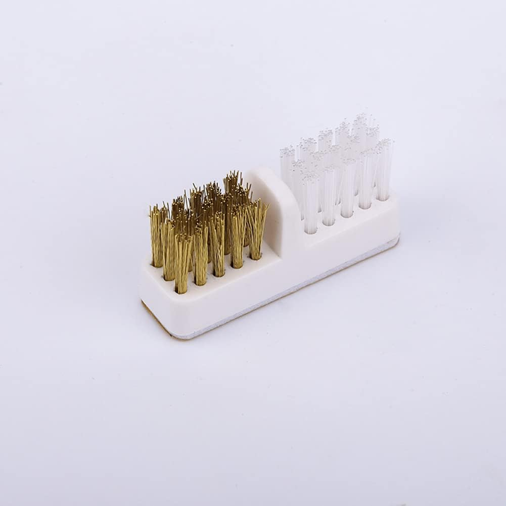 8 Pieces Nail Art Drill Bit Cleaning Brush Drill Bit Cleaner Nail Drill Bit Cleanser Nail Drill Head Cleaner Nail Art Drill Bit Brush Drill Head Dual Brush for Nail Salon or Home Use, White image number 2