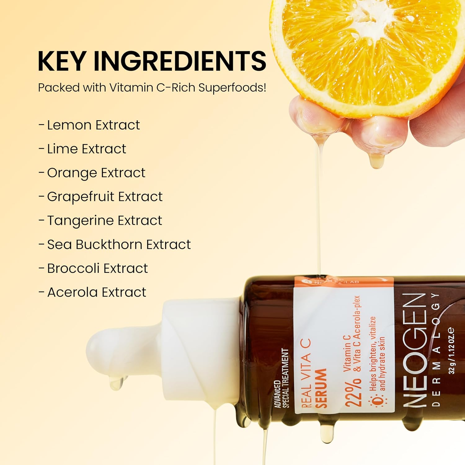 NEOGEN DERMALOGY REAL VITA C SERUM 1.12 Oz / 32G image number 1