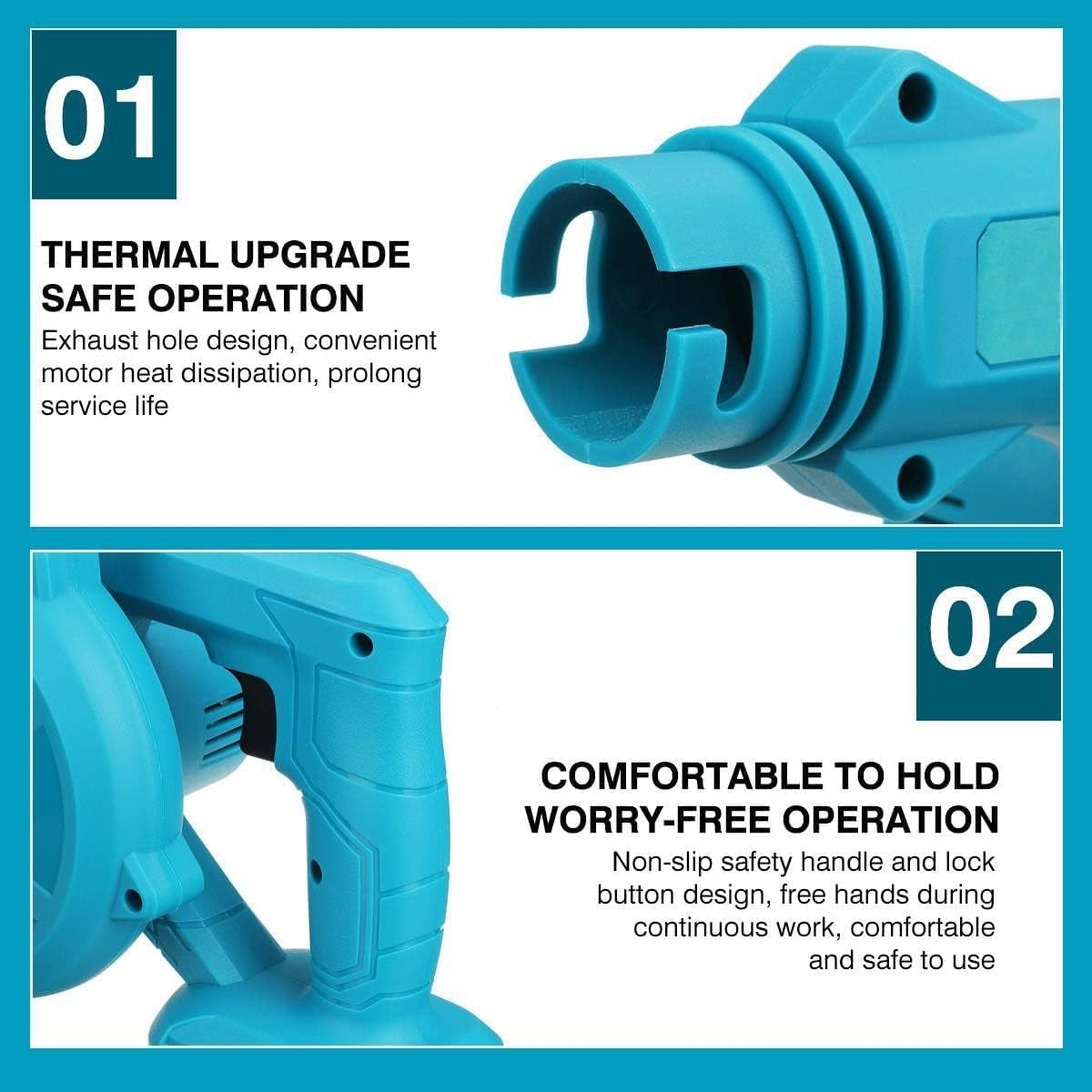 Electric Cordless Blower (Compatible for Makita 18V Battery) Vacuum Air Leaf Blowing (Battery Not Included) image number 2