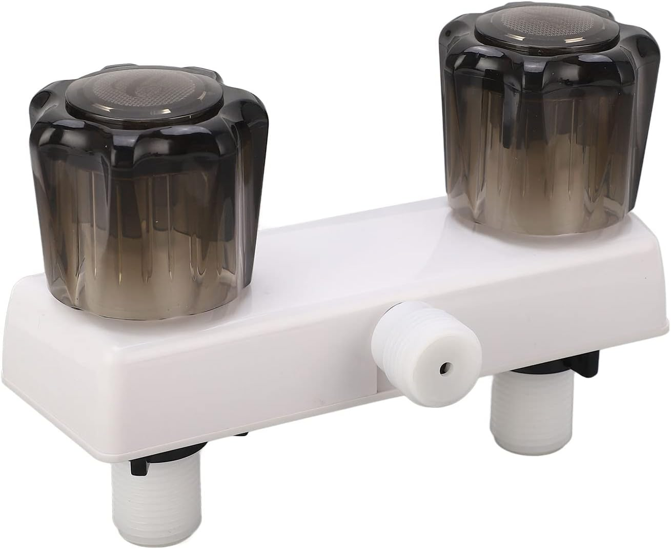 RV Shower Faucet Valve Diverter Shower Mixing Valve Control Dual Knob Wheel RV Motor Home (White)