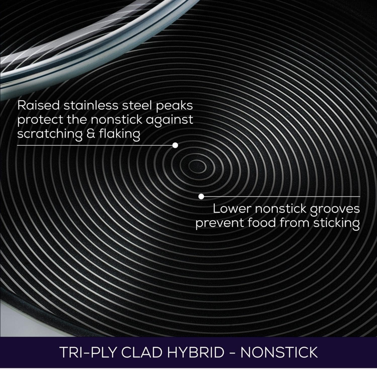 Circulon Clad Stir Fry Pan/Wok with Hybrid Steelshield and Nonstick Technology with Helper Handle, 12.5 Inch - Silver image number 2