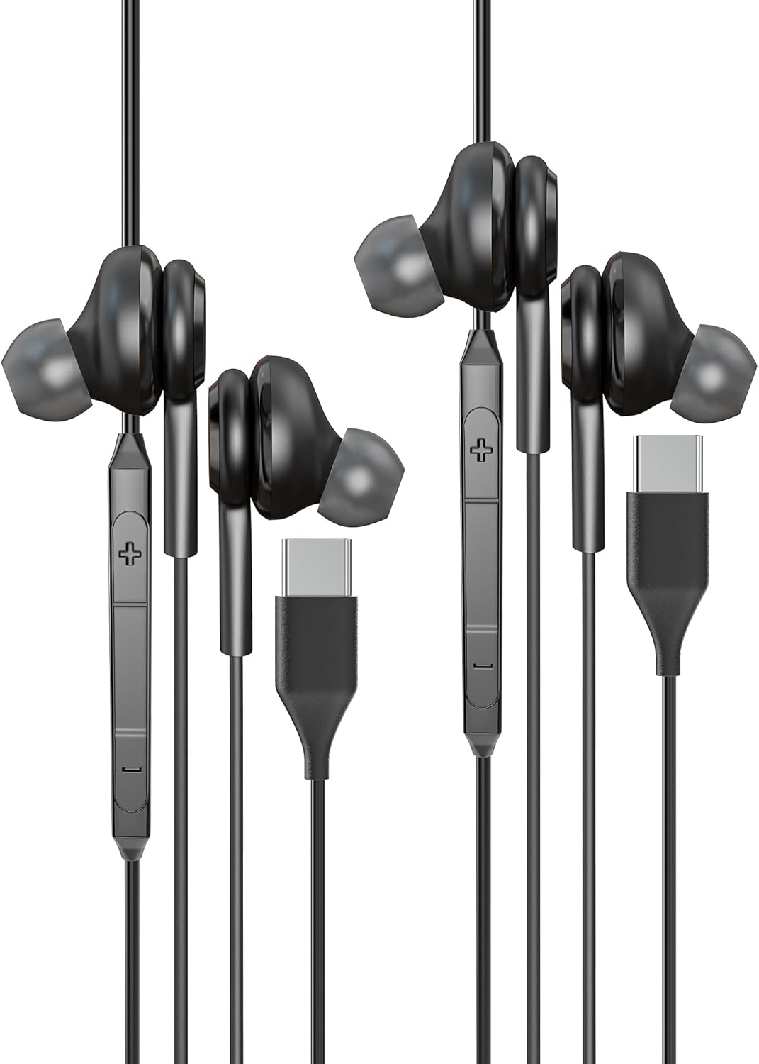 USB C Headphones in Ear Gaming Headset with Microphone Cable Earbuds (2 Pack) Typec Jack Earphones Wired Earphones Mobile Phone Wired PC Connection Headphones Compatible with Samsung Xiaomi Google image number 6