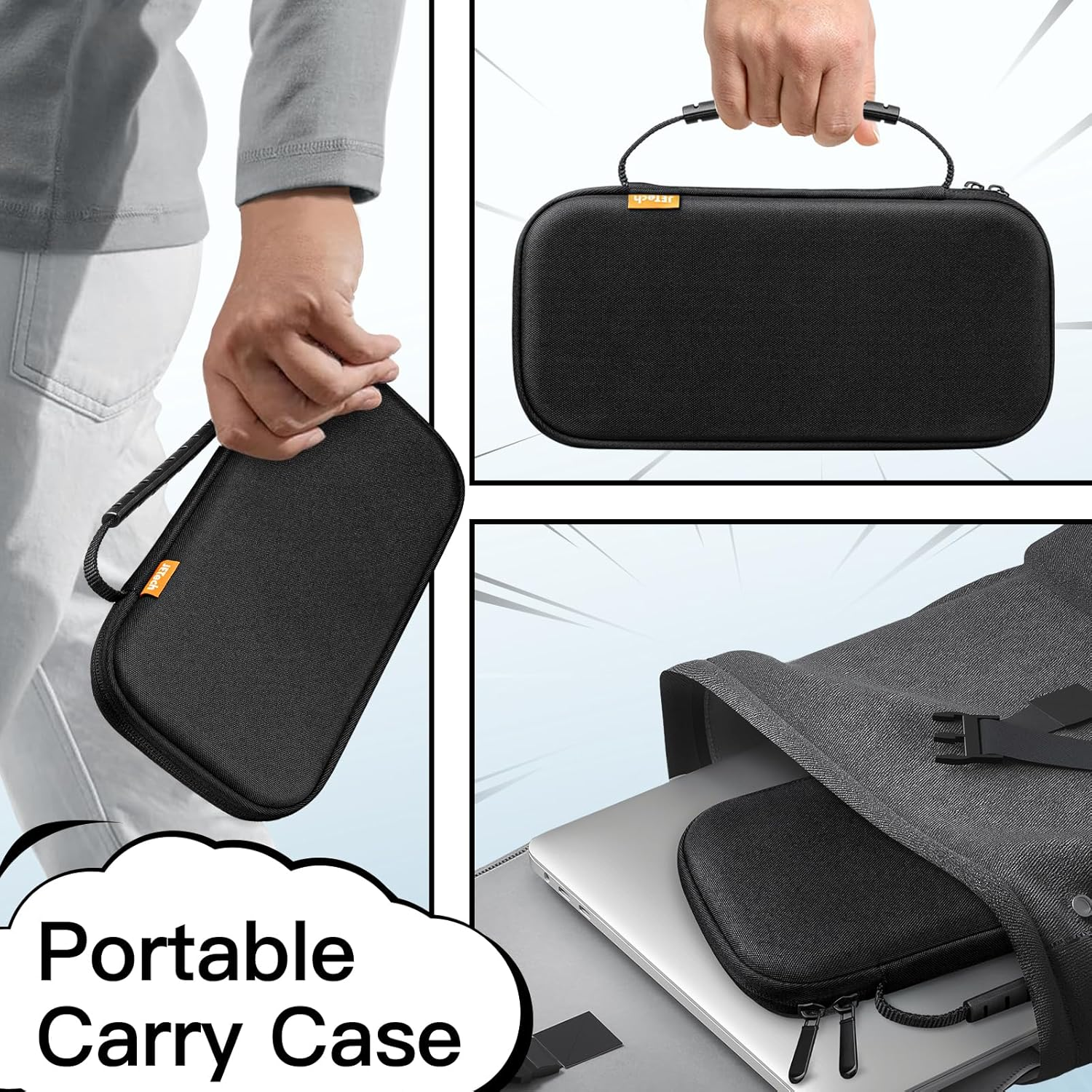 Jetech Slim Carrying Case for Nintendo Switch 2 (2025) 7.9 Inch, Hard Shell Portable Travel Bag with 10 Game Card Slots, Lightweight Anti-Scratch Protection (Black) image number 3