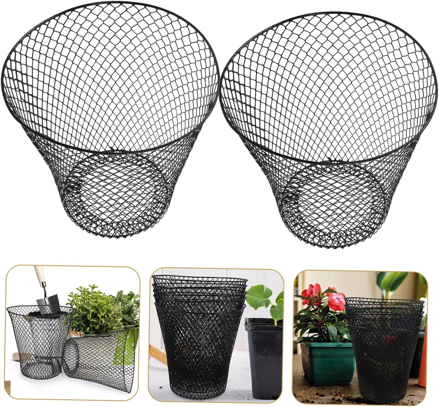 5Pcs Sturdy Iron Plant Protector Mesh Cover for Garden Wire Flowerpot Cage Plant Supply image number 5