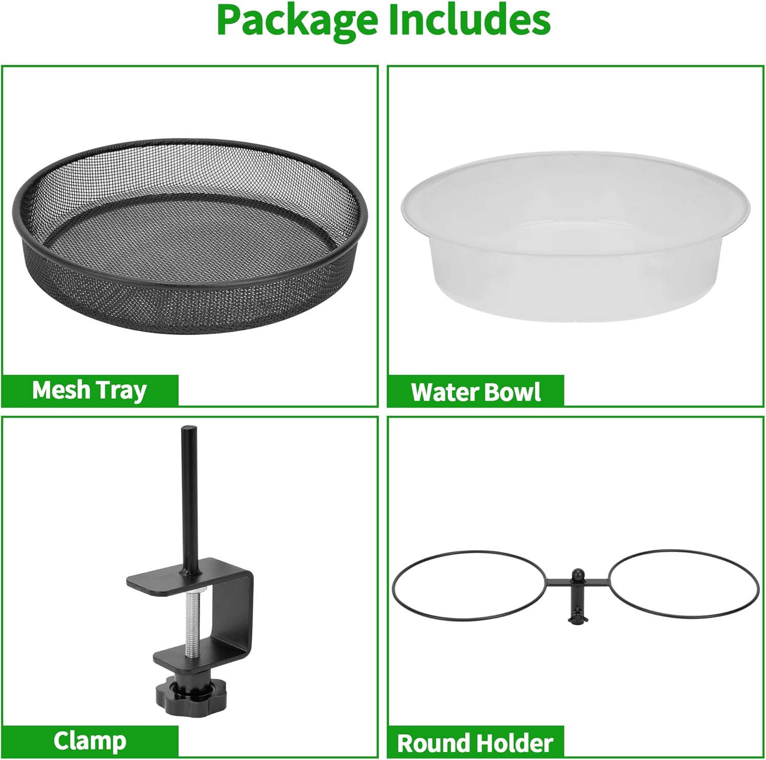 Deck Bird Feeder, 2 in 1 Deck Mount Bird Bath Feeder, Detachable Platform Bird Feeder with Metal Mesh Tray and Water Bowl for Outdoor Balcony Attracting Birds image number 1