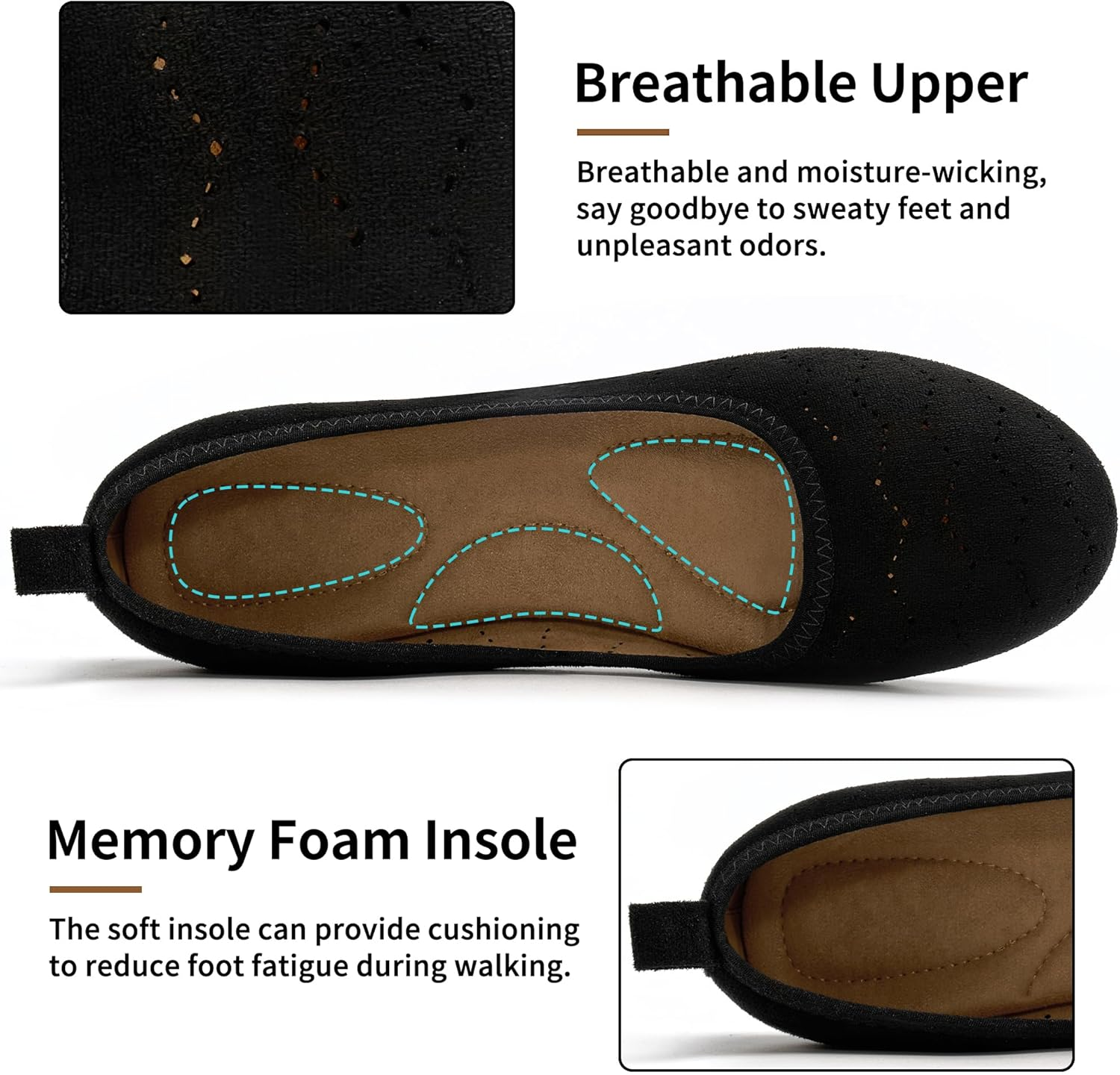 Alicegana Ballet Flats for Women Dressy: round Toe Slip on Suede Comfortable Women Shoes Casual Work Walking Loafers 2025 image number 3