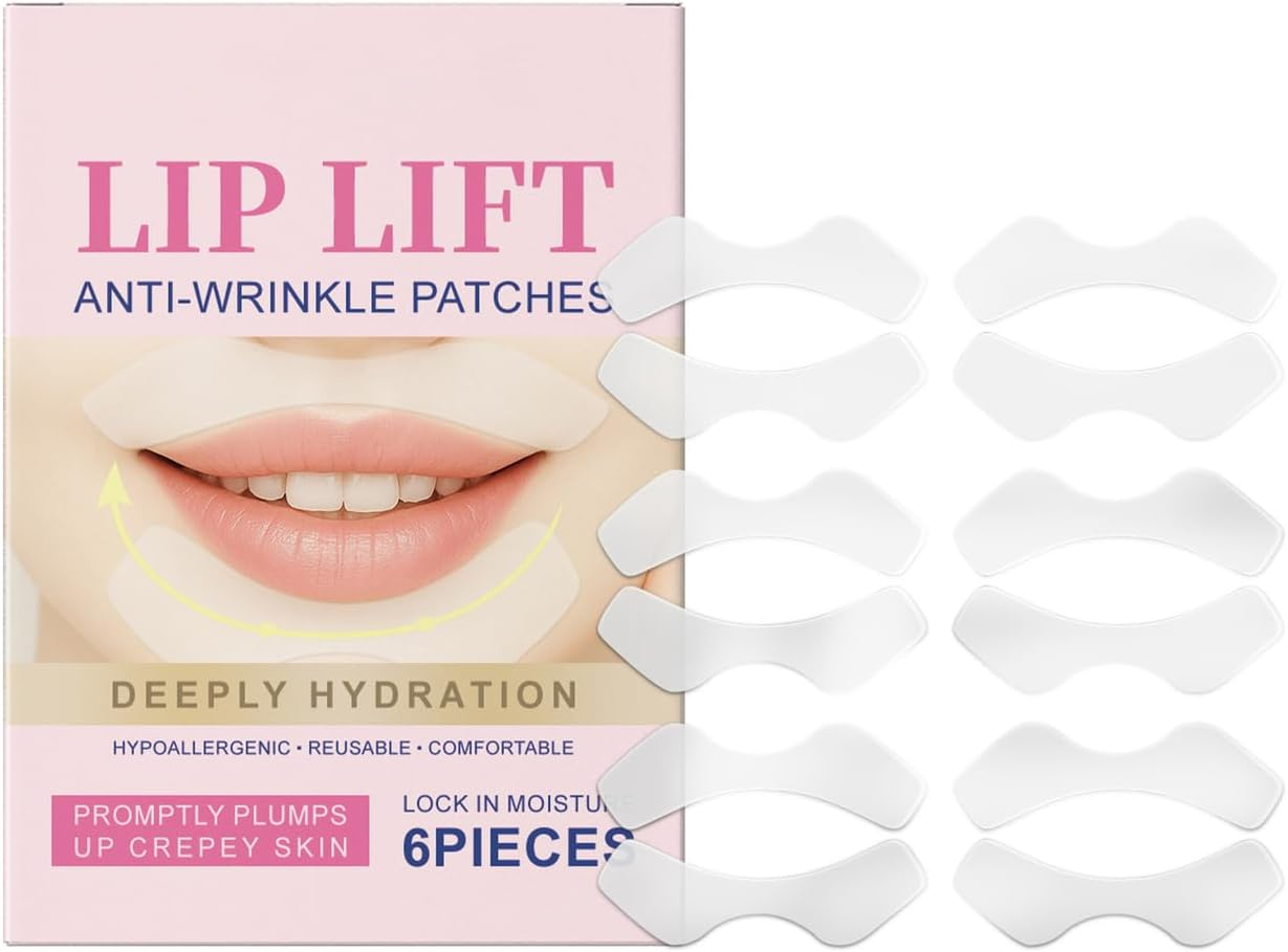 Lip anti Wrinkle Patches &ndash; Reusable Face Tape for Smoothing Smile Lines & Lip Area Wrinkles, Breathable Overnight Firming Moisture Pads for All Skin Types (3 Box/ 18 Pairs)