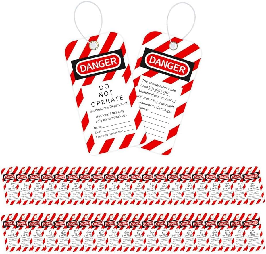 Tear & Water Tags 3 X 5.75-Inch, 40 Danger Do Not Operate Tags with 40 Zip Ties Parts image number 5