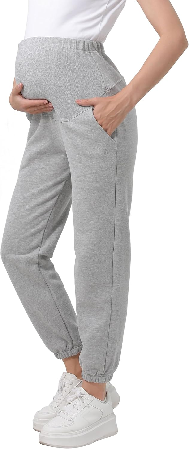 Women'S Maternity Joggers Pregnant Sweatpants Pants Casual Lounge over Belly Gym image number 2