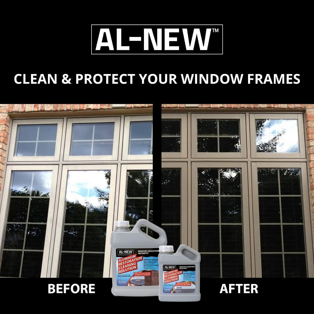 AL-NEW Aluminum Restoration Solution | Clean + Restore + Shine + Polish Garage Doors, Window Frames, Patio Furniture, and Stainless Steel (32 Oz.) image number 4