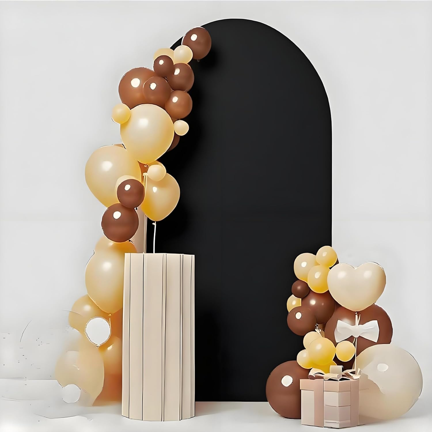 Black Wedding Arch Cover 7.2 FT, 7.2 FT Arch Backdrop Cover, Black Arch Backdrop Stand Cover for Party Celebration Proposal Birthday