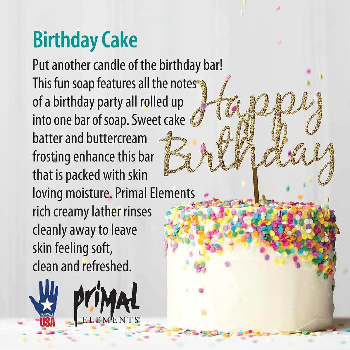 Primal Elements Loaf Soap, Birthday Cake, 80 Ounce