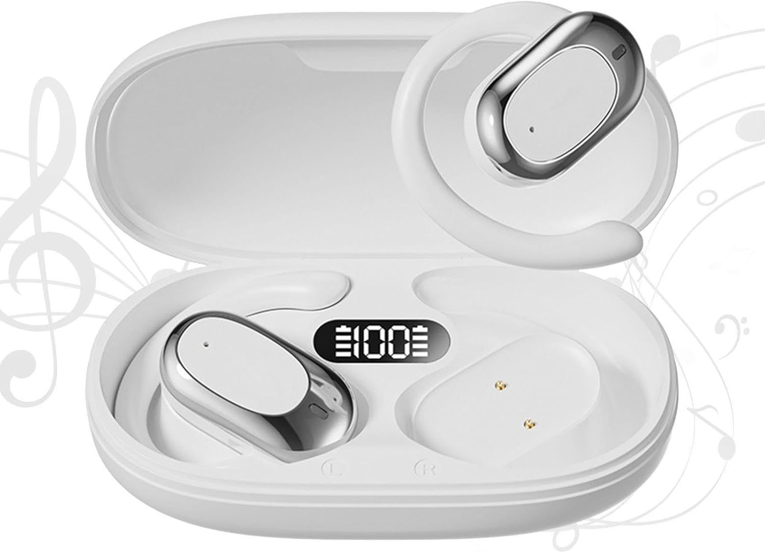 Translation Earbuds Rechargeable Open Ear Earhooks for Working Office Travel White image number 3